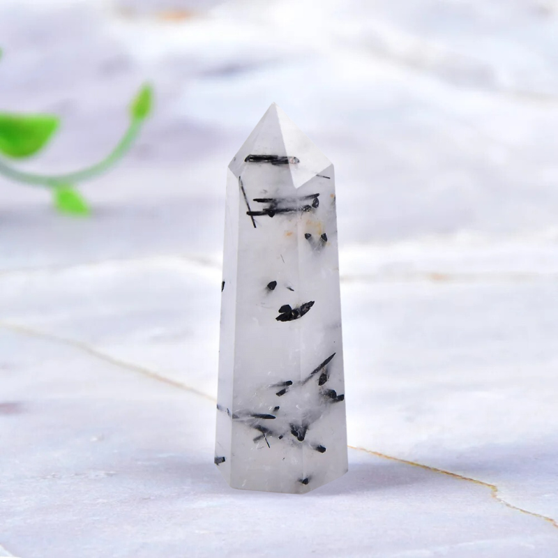 Pointe naturelle en Tourmaline Noire - Protection et ancrage