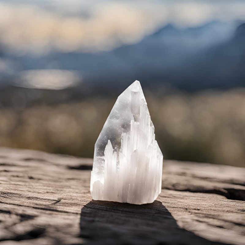 Pointe naturelle en Sélénite - Pureté et Harmonie