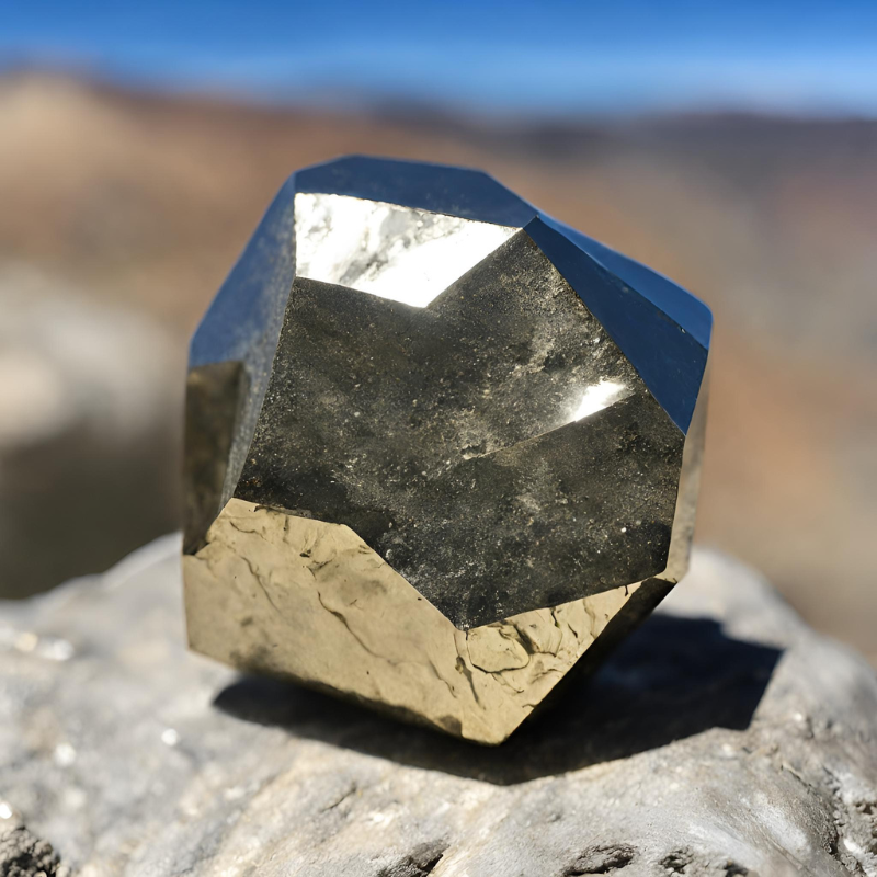 Pointe naturelle en Pyrite - Abondance, Protection et Confiance