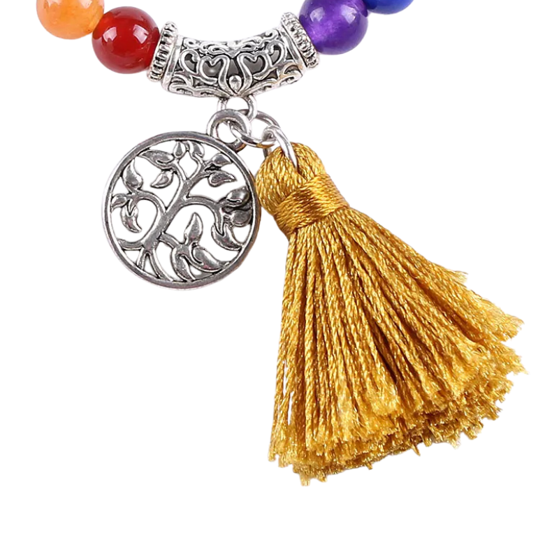 Bracelet Mala 7 Chakras & Œil de Tigre – Arbre de Vie