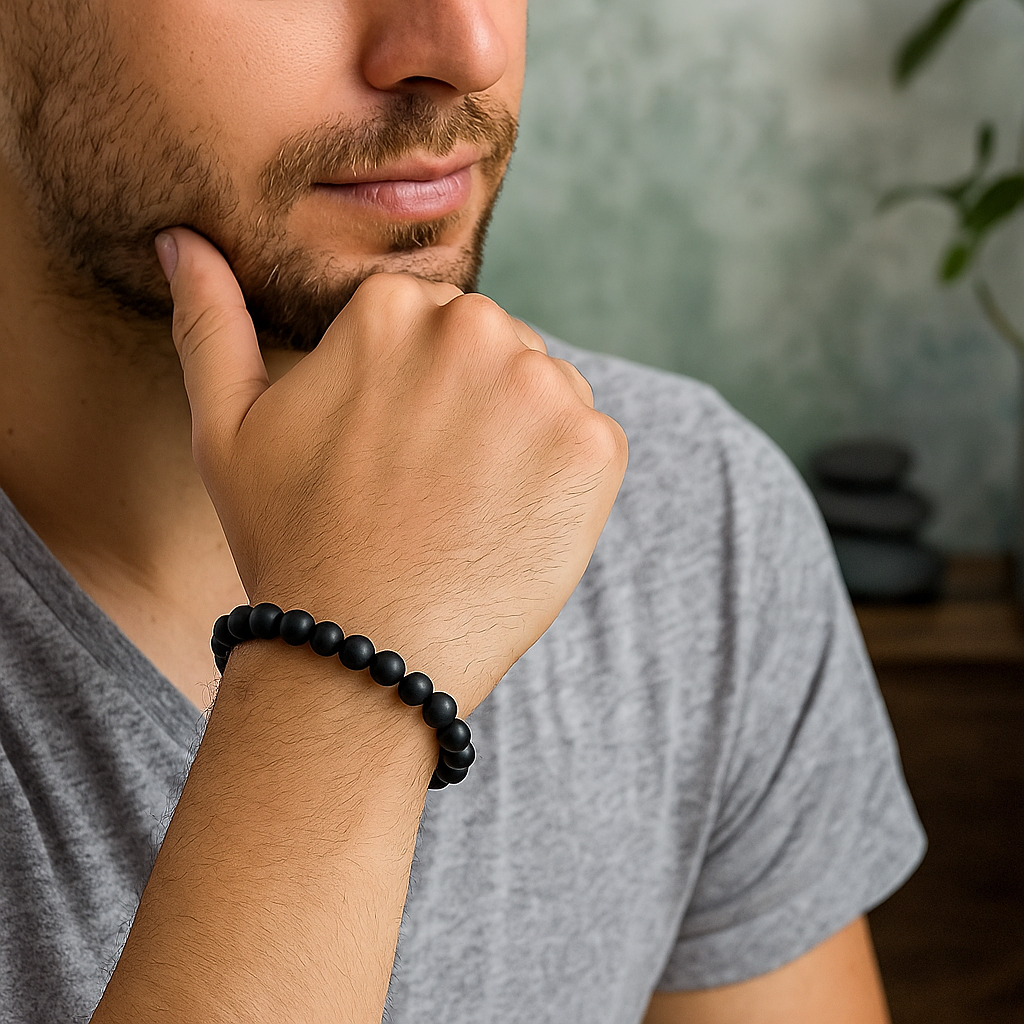Bracelet ajustable en Obsidienne - Protection