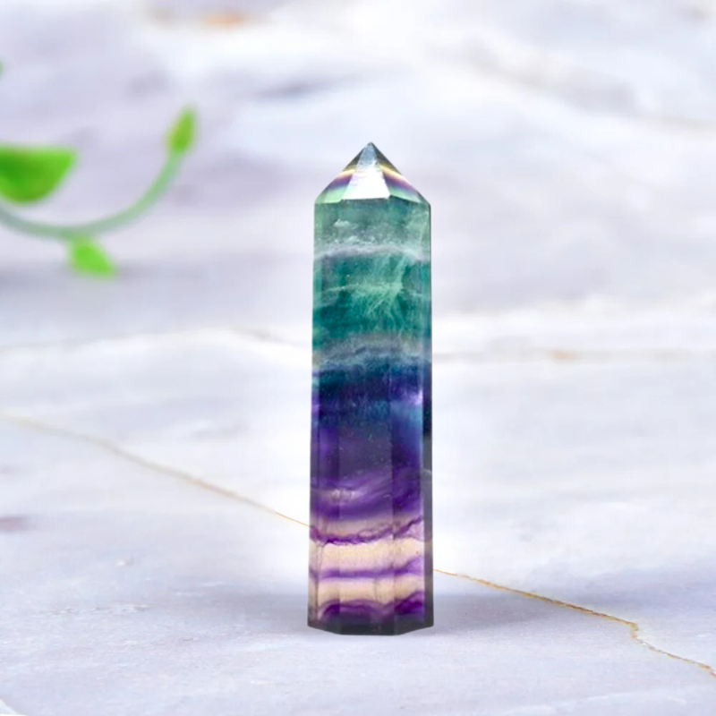 Pointe naturelle en Fluorite - Clarté Mentale et Équilibre Émotionnel