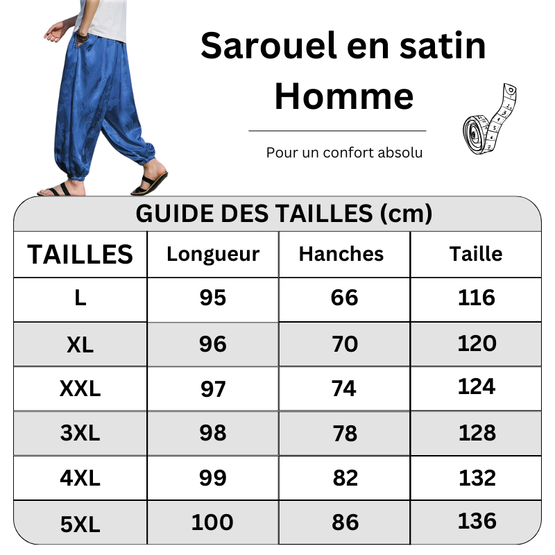 Sarouel Satin Bleu Homme