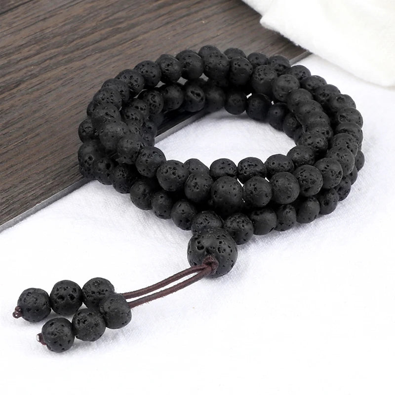 Bracelet Mala Pierre de lave - Force&Sérénité