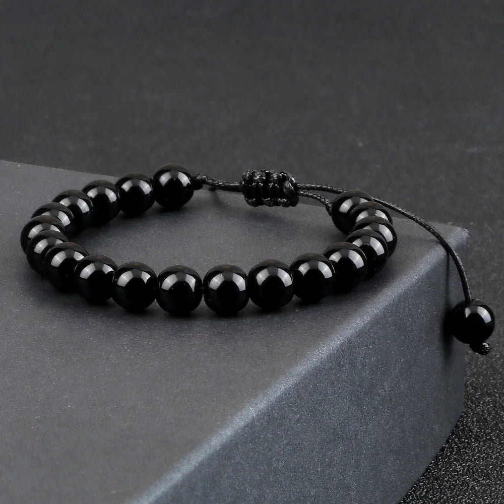 Bracelet ajustable en Obsidienne - Protection