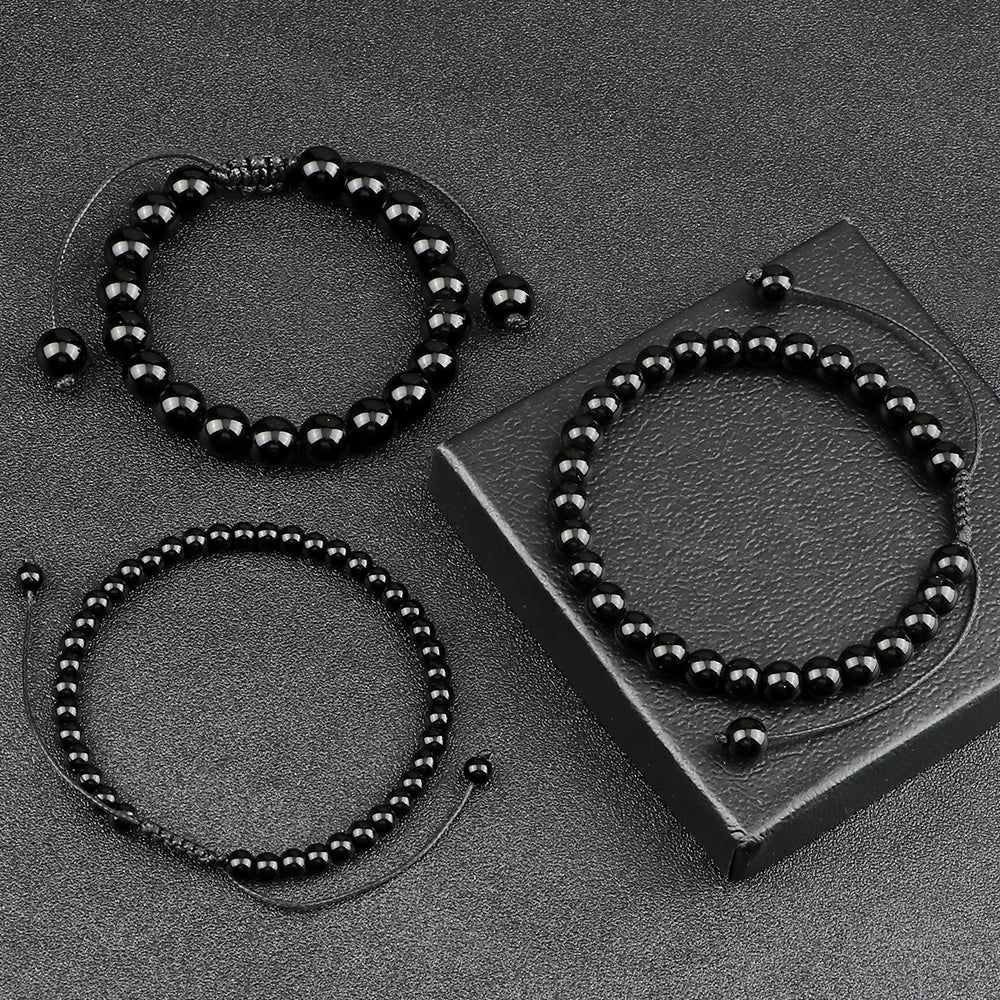 Bracelet ajustable en Obsidienne - Protection