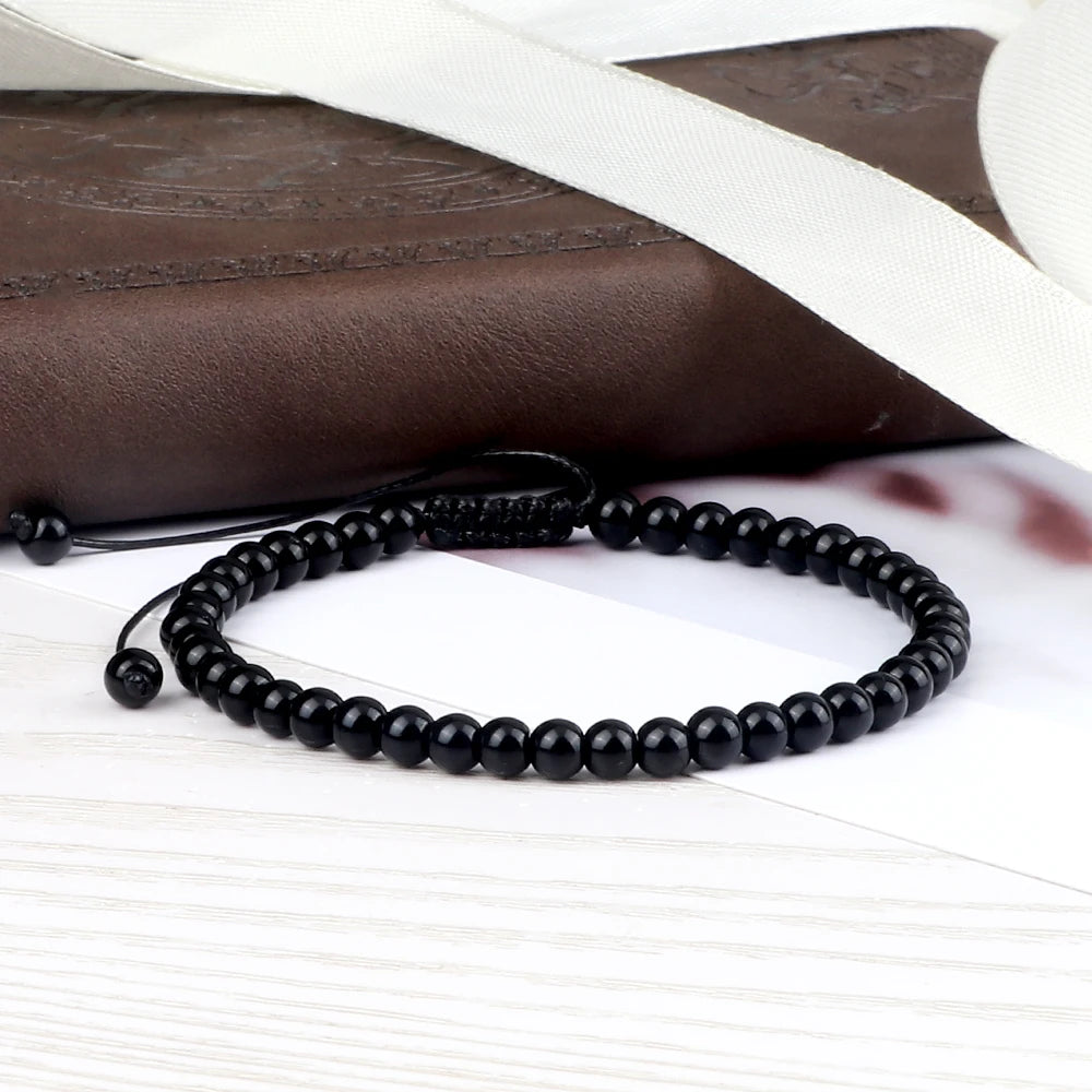 Bracelet ajustable en Obsidienne - Protection