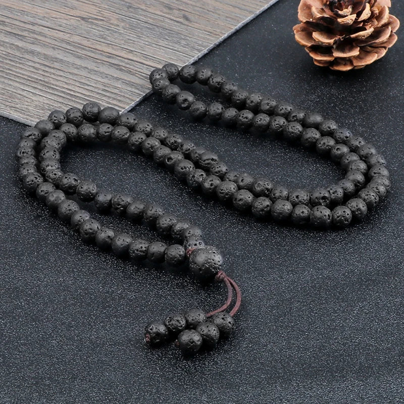 Bracelet Mala Pierre de lave - Force&Sérénité