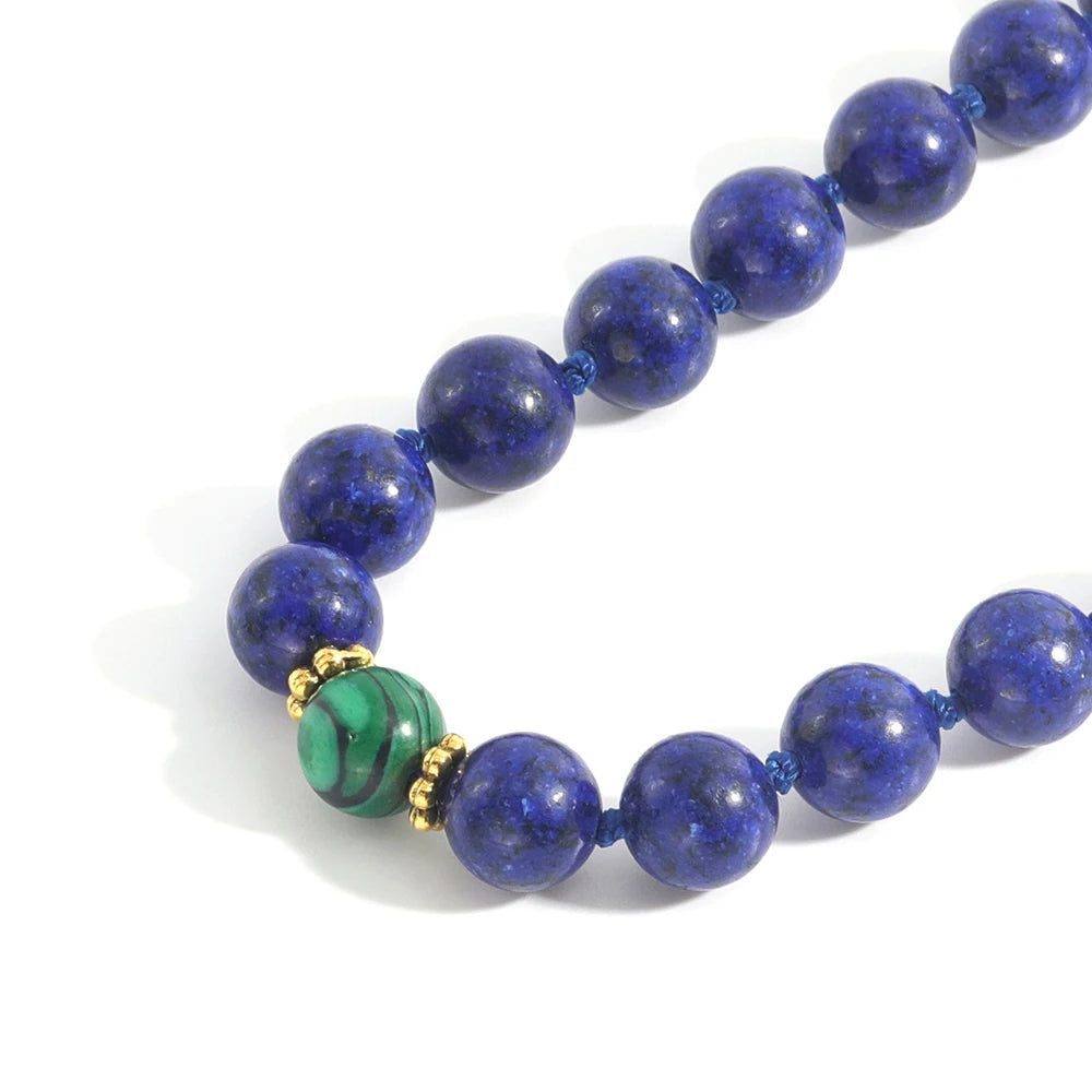 Bracelet Mala en Lapis Lazuli & Malachite – Connaissance de soi & Harmonie intérieure