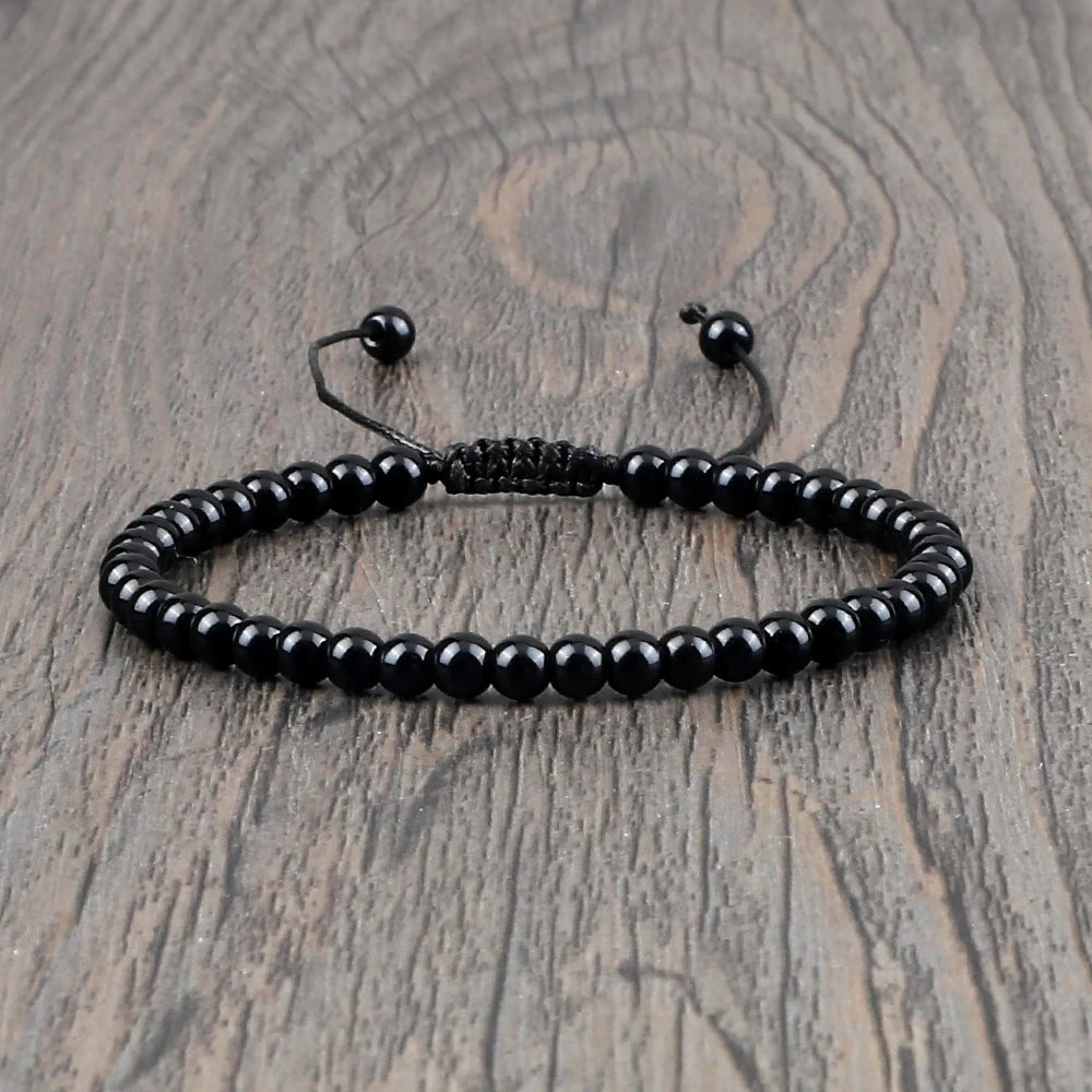 Bracelet ajustable en Obsidienne - Protection