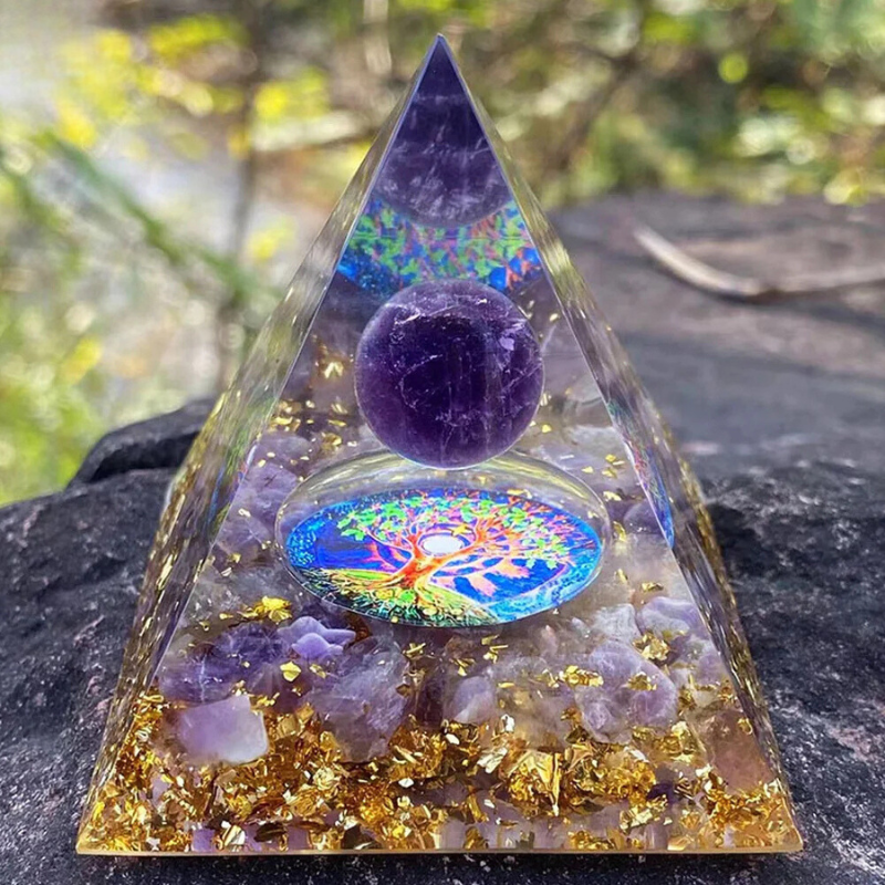 Orgonite en Améthyste et Arbre de Vie