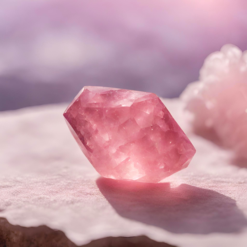 Pointe naturelle en Quartz Rose - Amour et Guérison