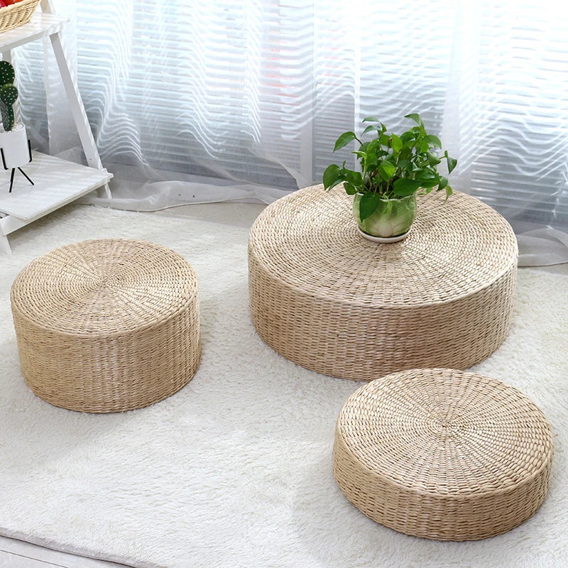 Coussin de Méditation en Paille - Tatami Japonais