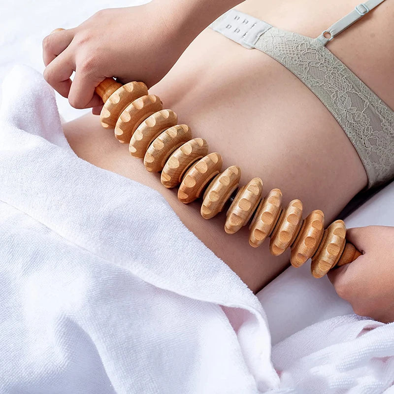 Rouleau de massage en bois - Anti-cellulite