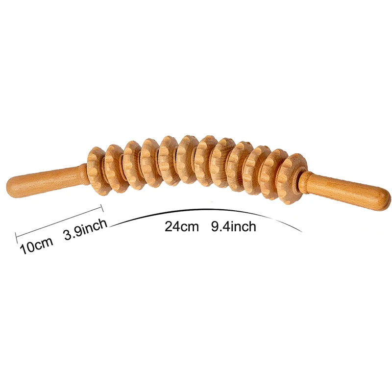 Rouleau de massage en bois - Anti-cellulite
