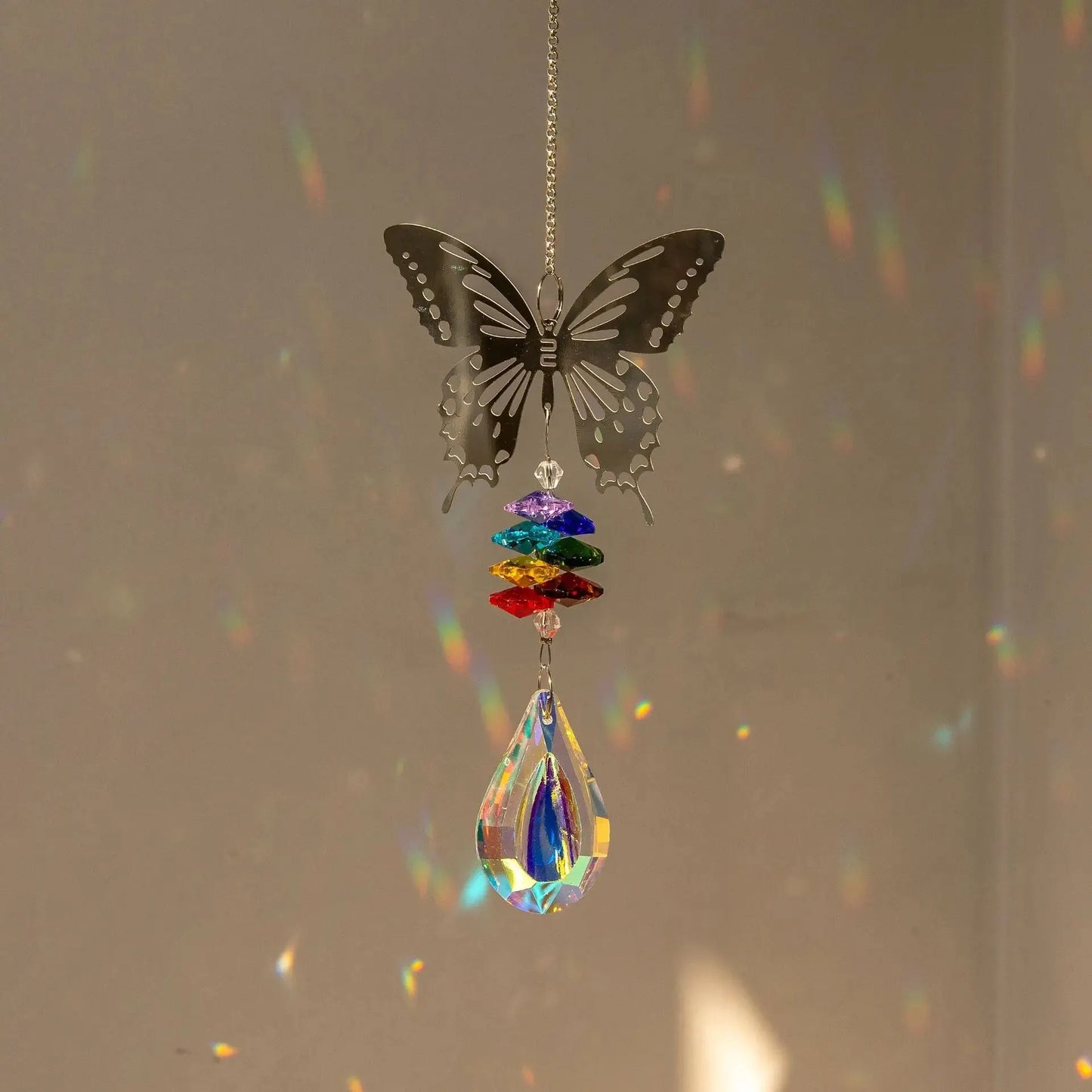 Attrape-Lumière Cristal Facetté – Arbre de Vie, Hibou, Colibri, Papillon
