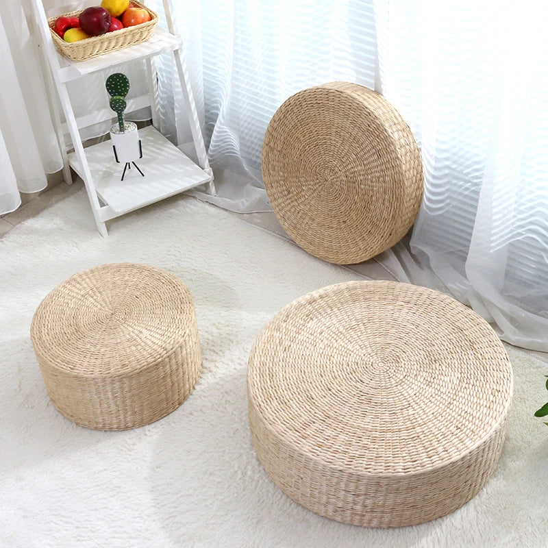 Coussin de Méditation en Paille - Tatami Japonais
