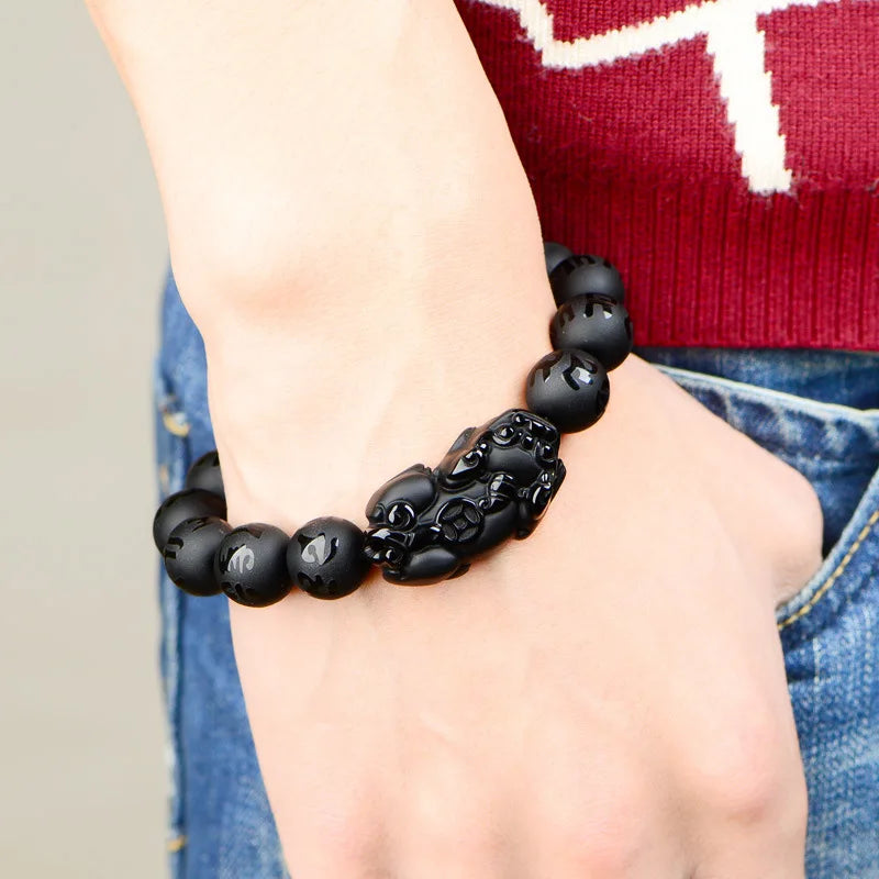 Bracelet Pixiu Obsidienne - Richessse et protection