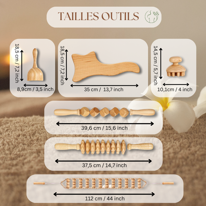 Kit de Maderothérapie en Bois – Anti-Cellulite & Relaxation Profonde