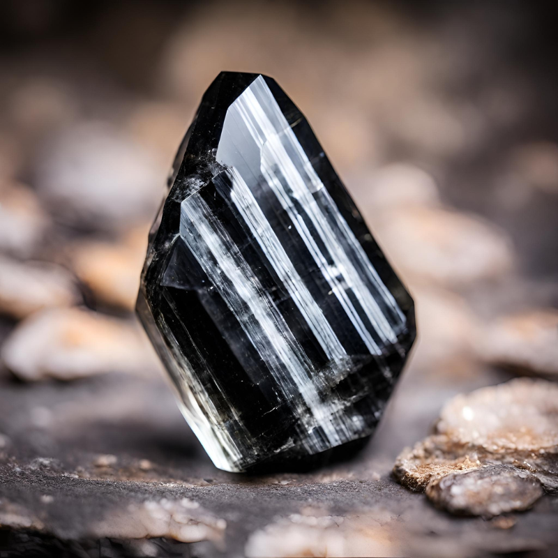 Pointe naturelle en Tourmaline Noire - Protection et ancrage