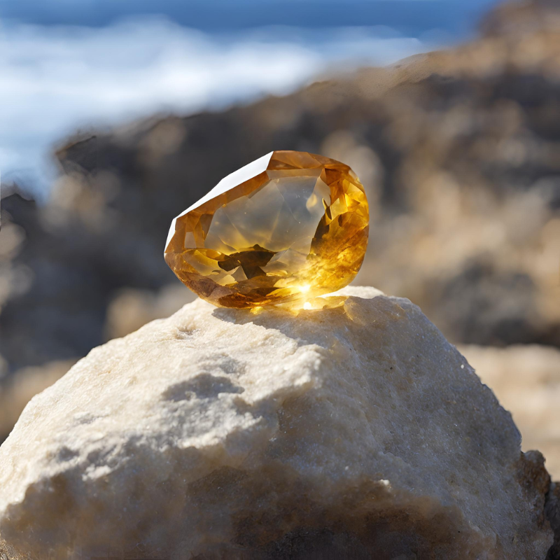 Pointe naturelle en Citrine - Abondance et Joie de Vivre