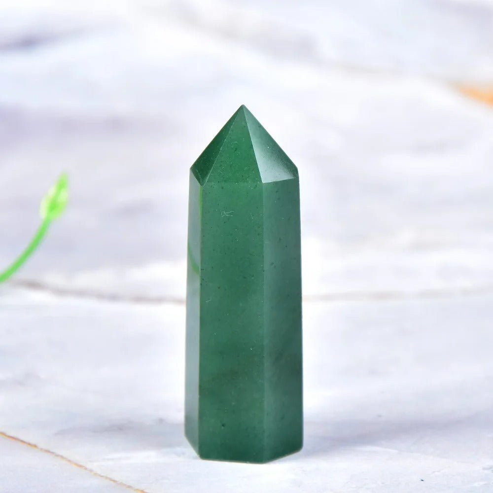 Pointe naturelle en Aventurine verte - Chance et Bien-Être