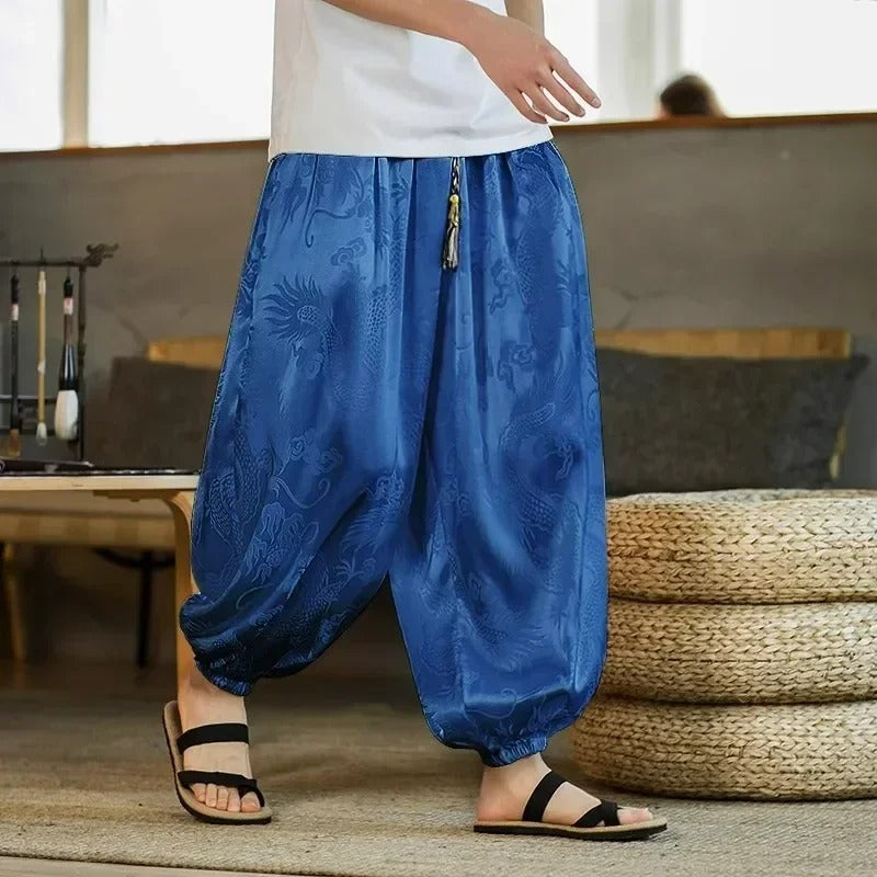 Sarouel Satin Bleu Homme