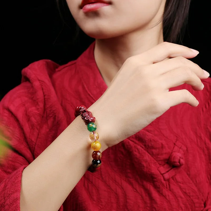 Bracelet Pixiu Cinabre - Prospérité