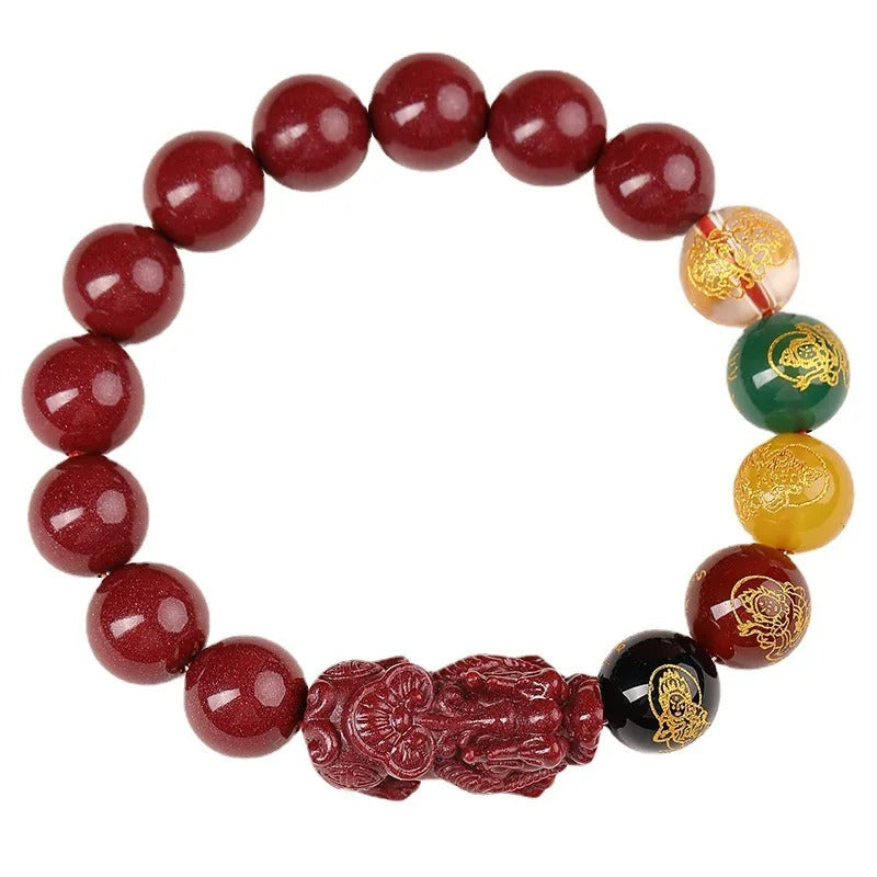 Bracelet Pixiu Cinabre - Prospérité