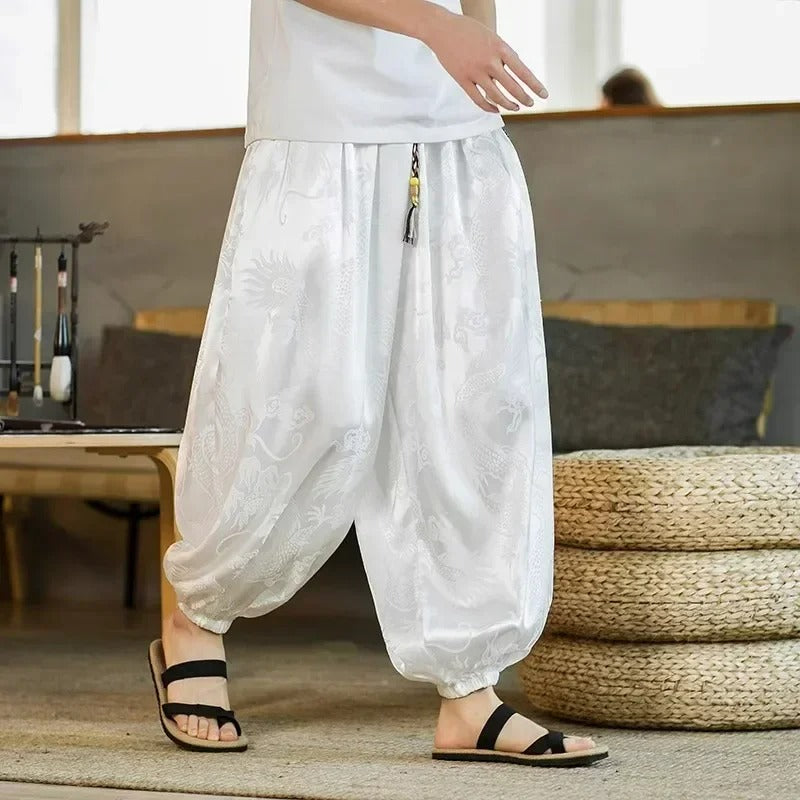 Sarouel Satin Blanc Homme