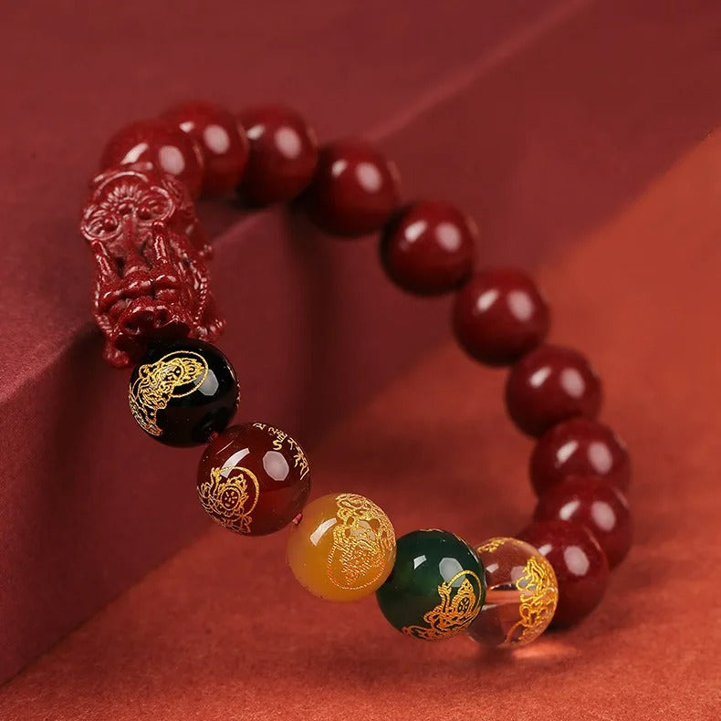 Bracelet Pixiu Cinabre - Prospérité