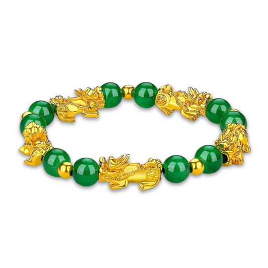 Bracelet Pixiu en Pierres Semi-Précieuses – Abondance, Protection & Énergie Équilibrée