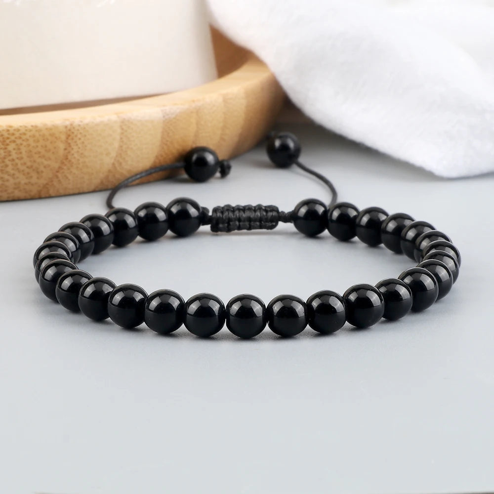 Bracelet ajustable en Obsidienne - Protection