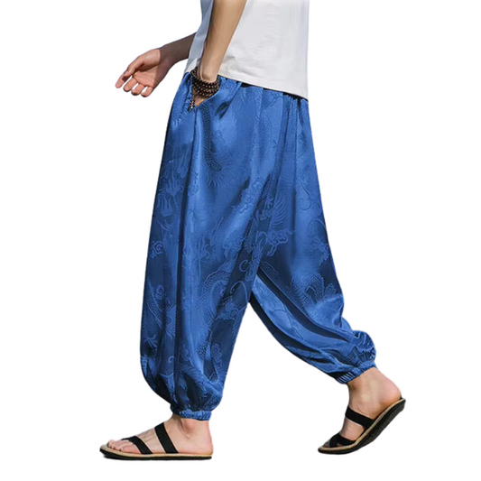 Sarouel Satin Bleu Homme