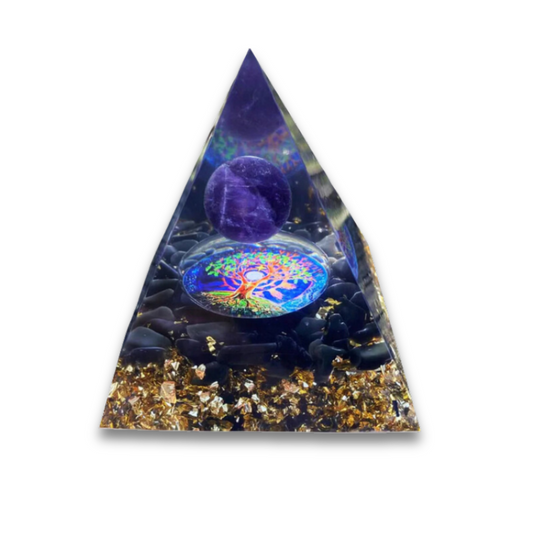 Orgonite en Améthyste et Obsidienne