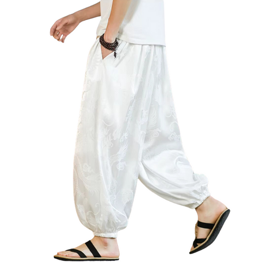 Sarouel Satin Blanc Homme